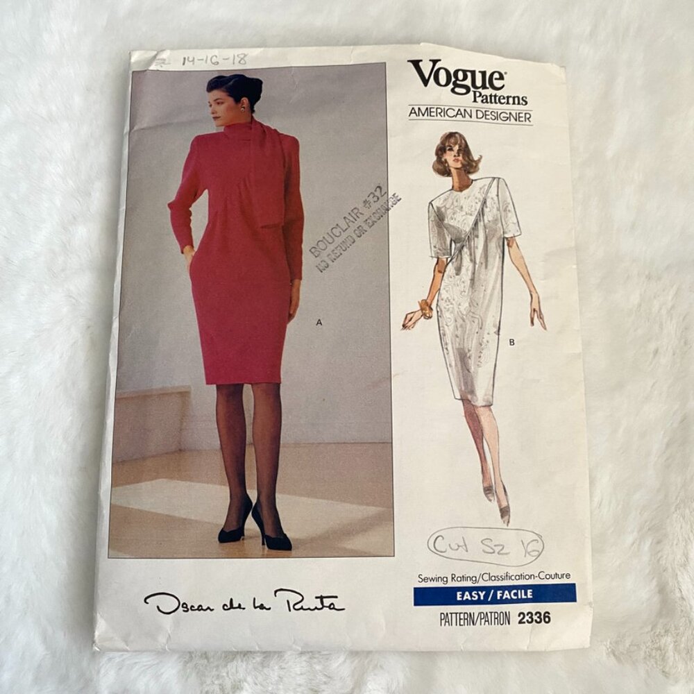 Vogue American Designer Oscar de la Renta Sewing Pattern